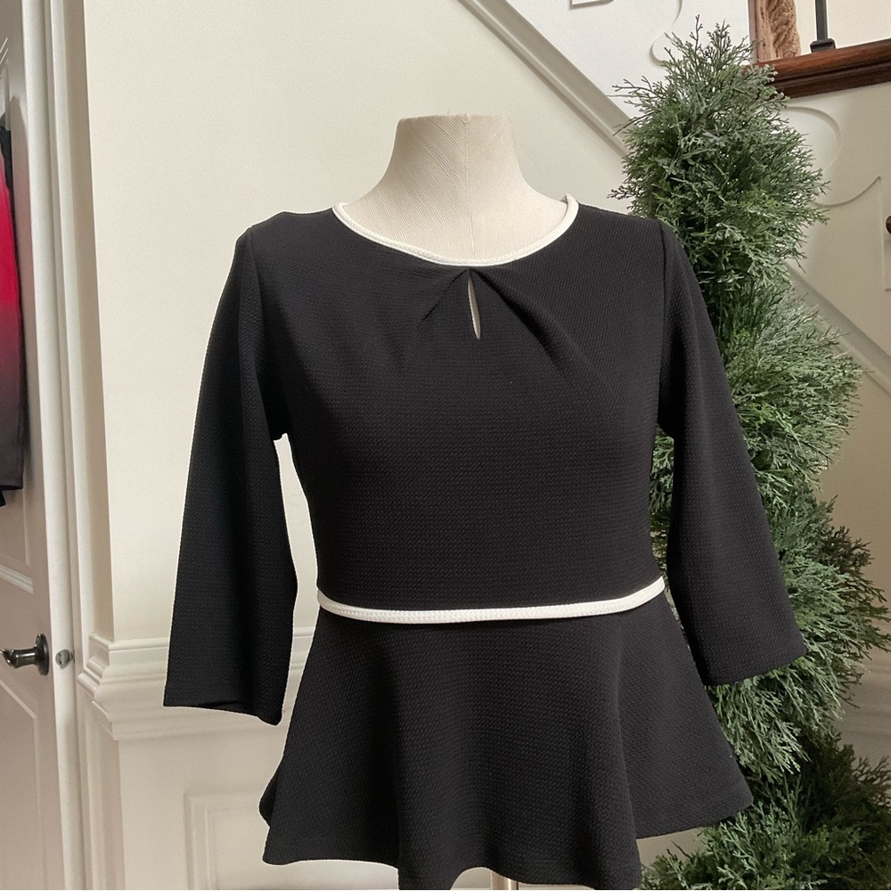 Elle Black Peplum Blouse